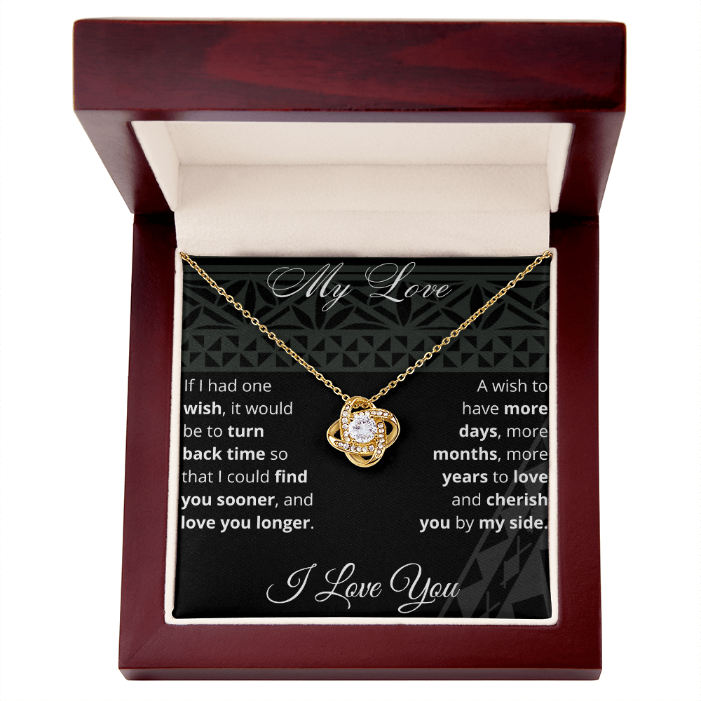 PINIKI Birthday Gift for Wife | Soulmate Love Knot necklace for Wife with Heartfelt message card & box | Anniversary, Birthday, Valentine's day Gift for Wife, Fiance', Girlfriend