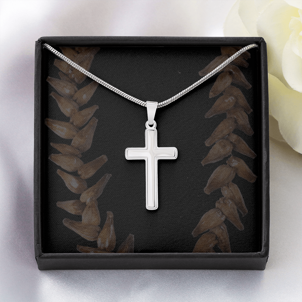 Eternal Faith Artisan Cross Necklace – 18K Gold Finish, Adjustable Snake Chain
