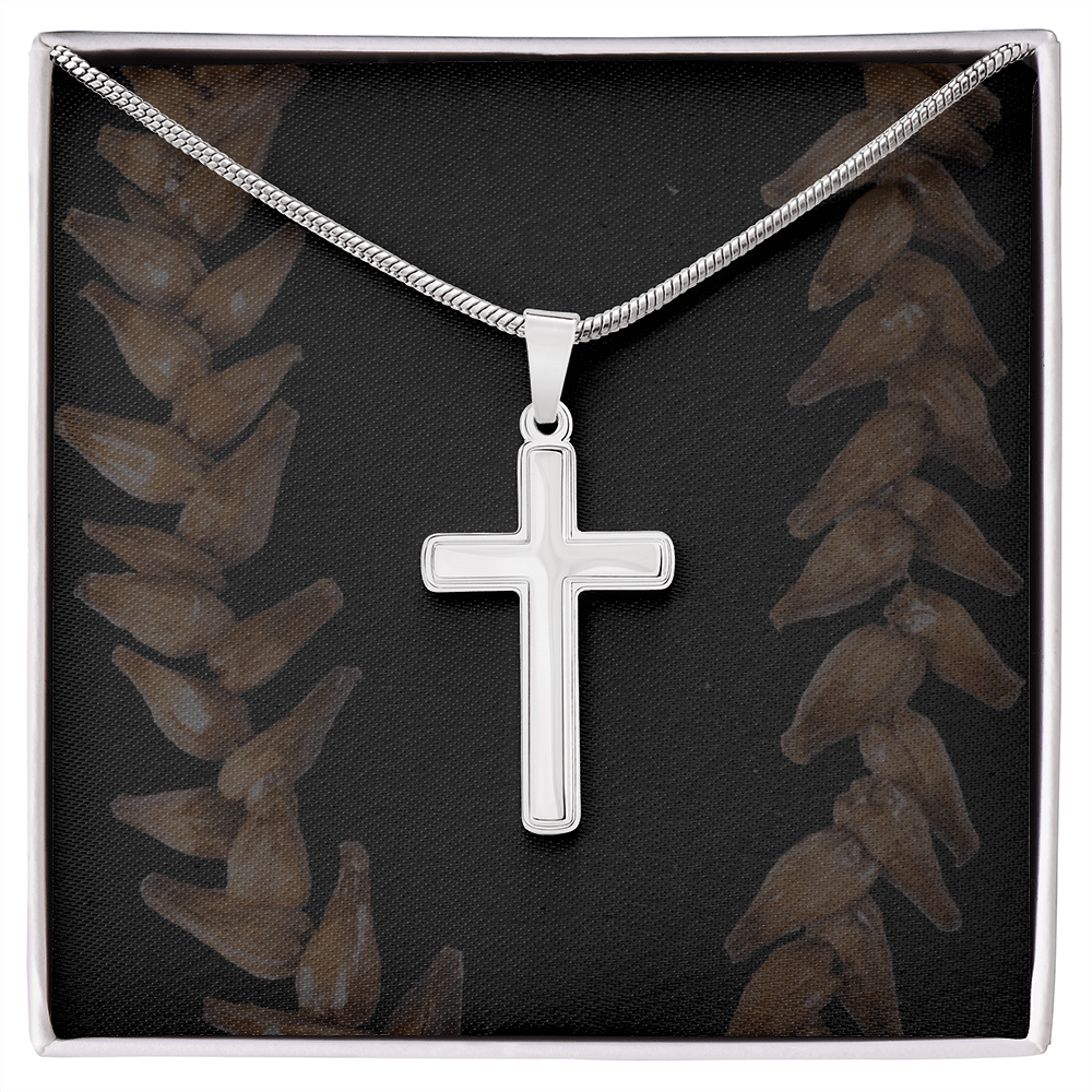 Eternal Faith Artisan Cross Necklace – 18K Gold Finish, Adjustable Snake Chain