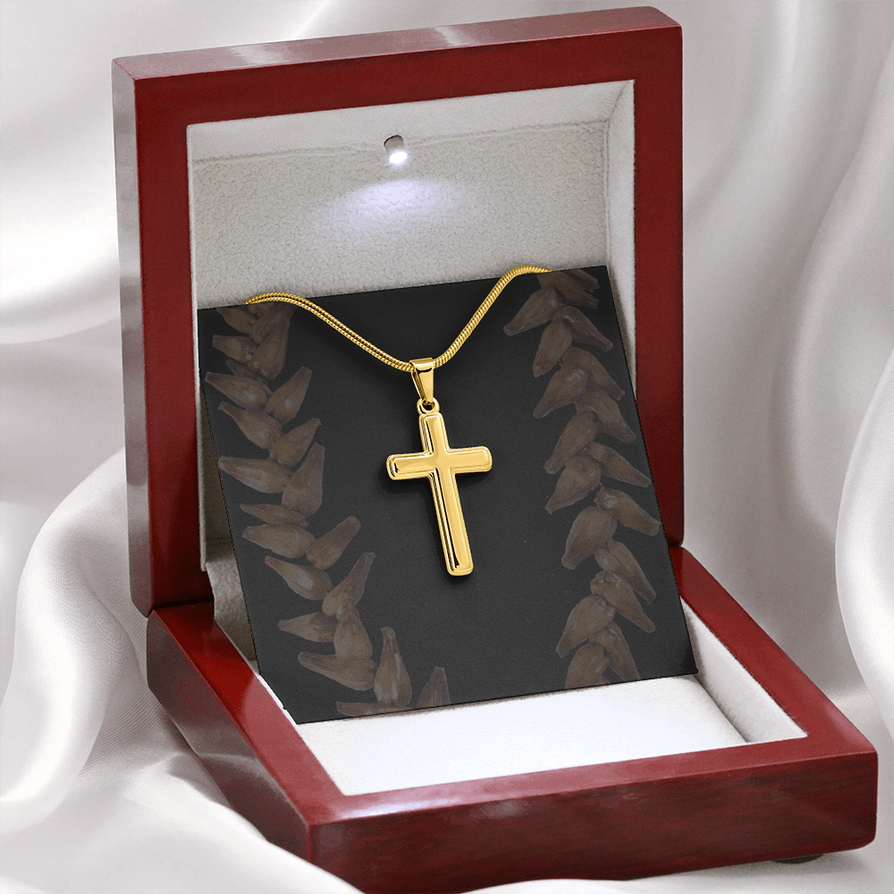 Eternal Faith Artisan Cross Necklace – 18K Gold Finish, Adjustable Snake Chain