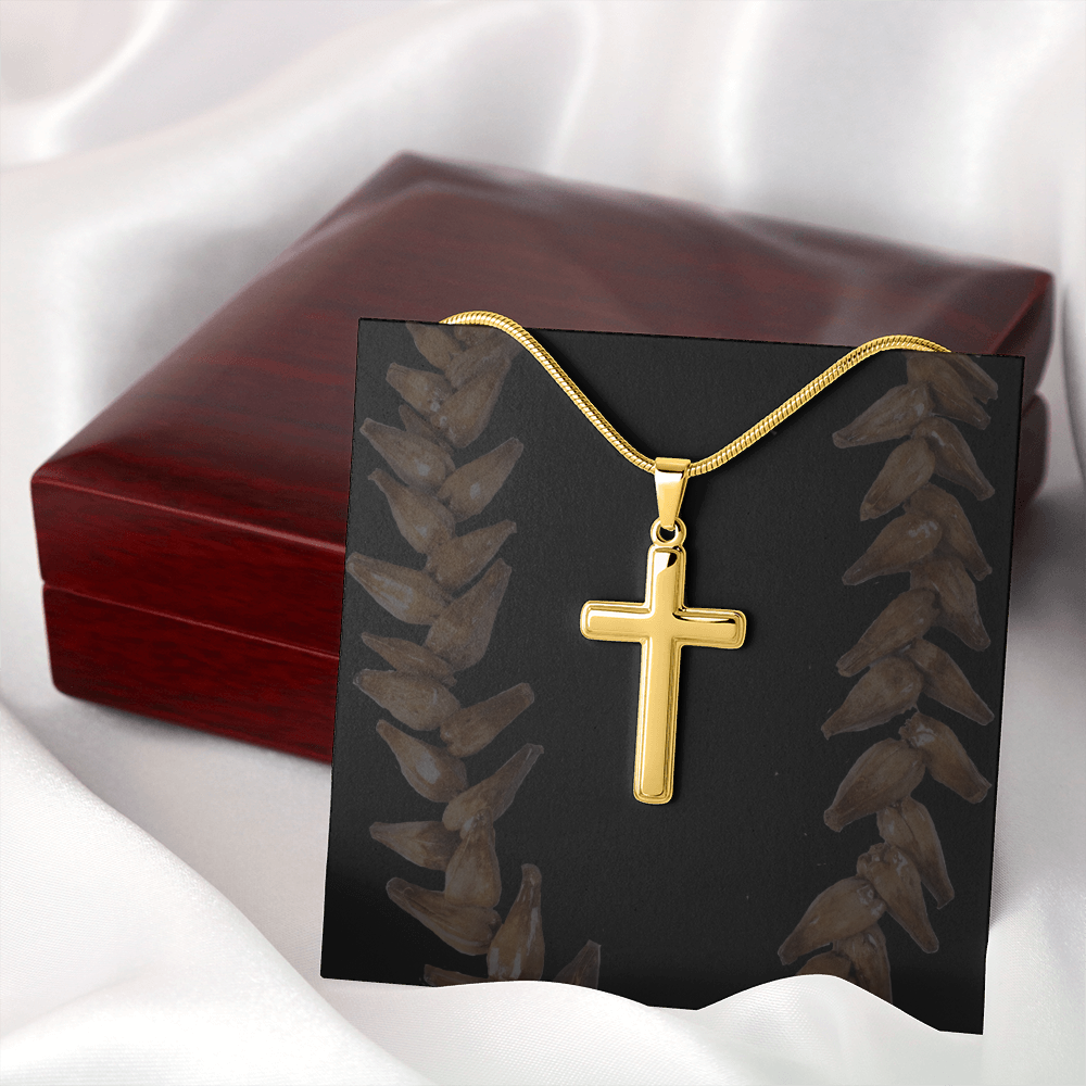 Eternal Faith Artisan Cross Necklace – 18K Gold Finish, Adjustable Snake Chain